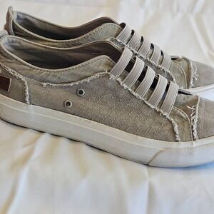 Blowfish Malibu Marley Slate Grey Color Washed Canvas Slip-on Sneaker